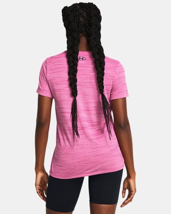 Haut à manches courtes UA Tech™ Tiger pour femme, Pink, pdpMainDesktop image number 1
